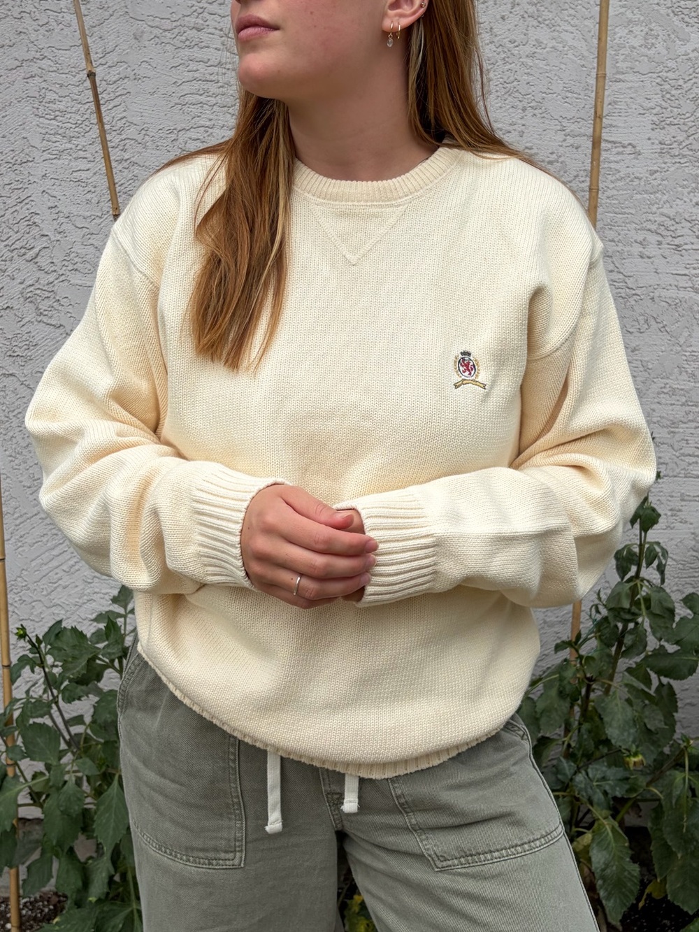 Tommy Hilfiger L Crewneck Cotton Sweater | coastal grandma, academia, east coast